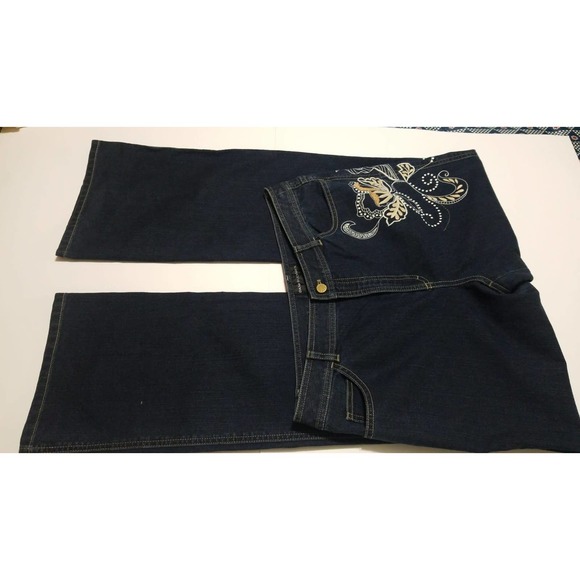 Dana Buchman Floral Embroidery Boot Cut Jeans Size 8 NWT - Picture 7 of 14